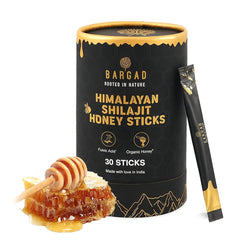 Bargad Pure Himalayan Shilajit Honey Sticks packaging for on-the-go wellness.