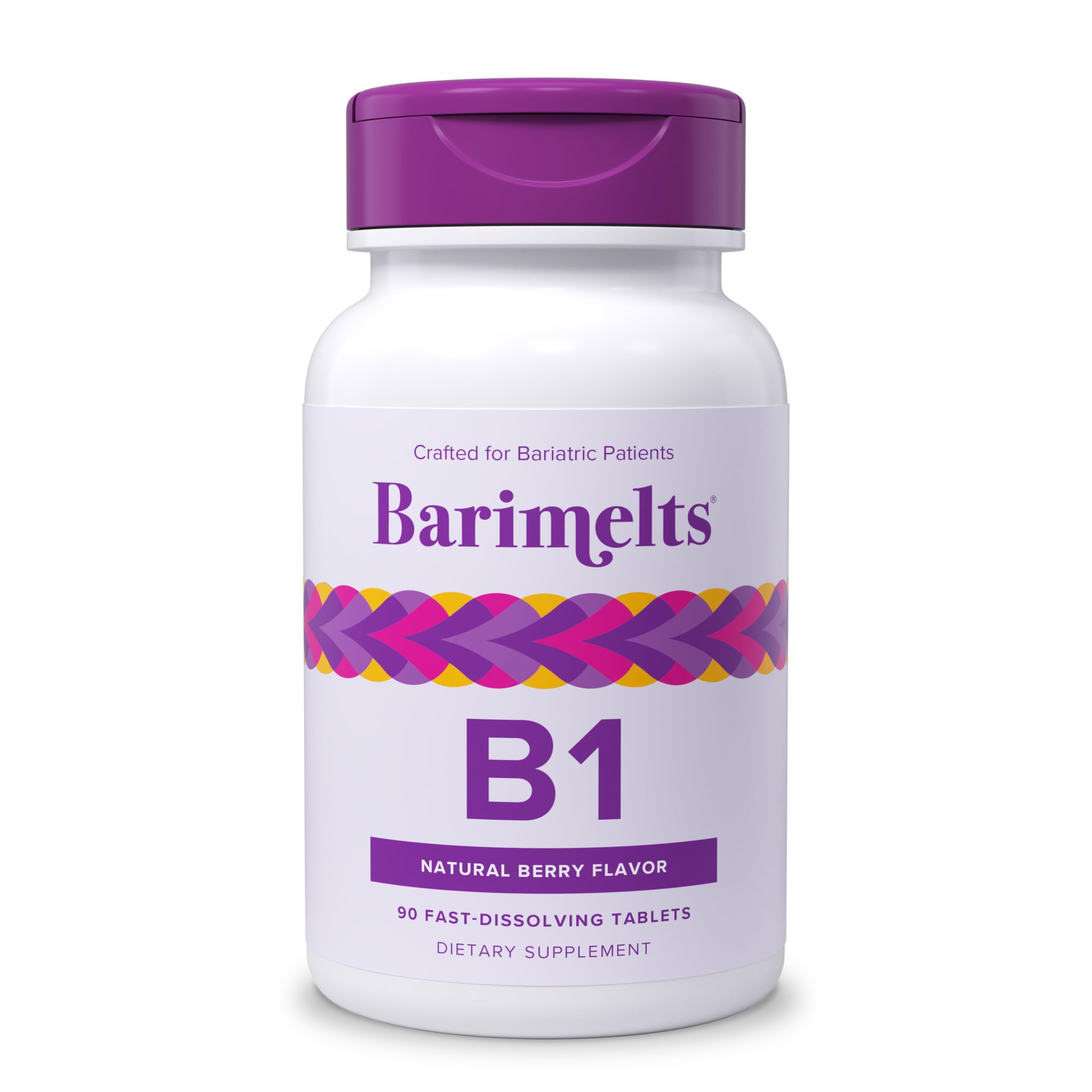 BariMelts B1 bottle-front with fast-dissolving tablets for post-bariatric care