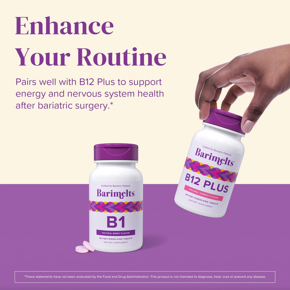 BariMelts B1 shelf display presenting an accessible vitamin option for women