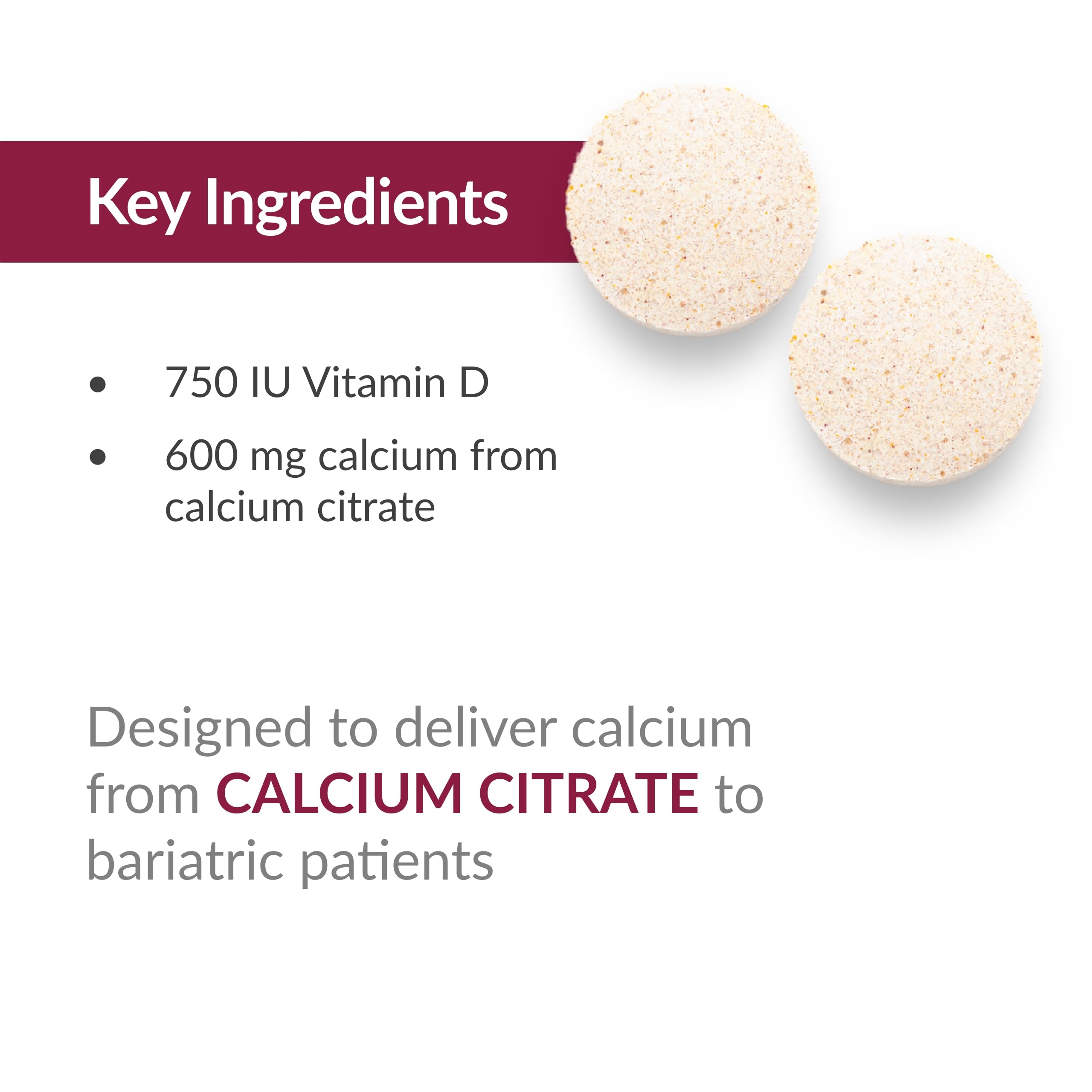 Taking Bariatric Advantage calcium citrate 600 mg with water for daily intake