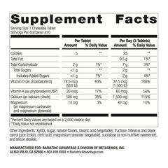 Close-up of Bariatric Advantage calcium citrate chewables in wild cherry flavor