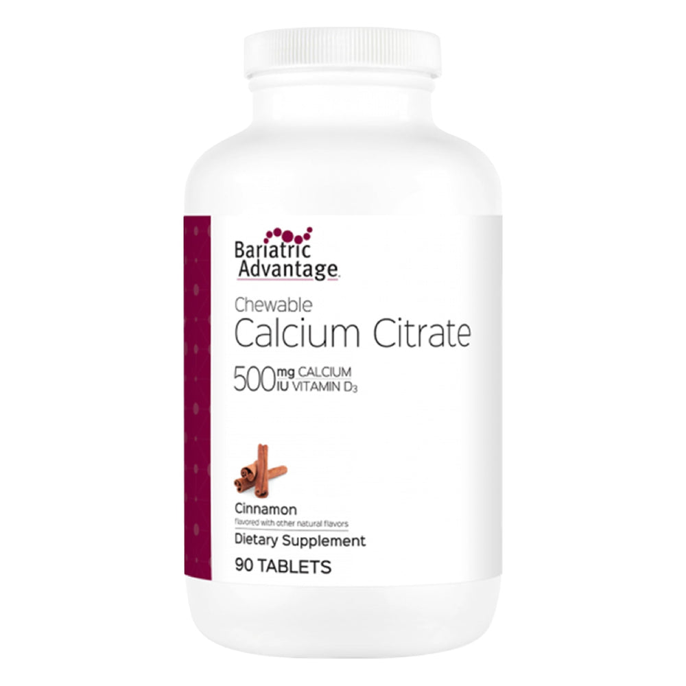 Bariatric Advantage Calcium Citrate Chewable Cinnamon tablet aids calcium intake after bariatric surgery.