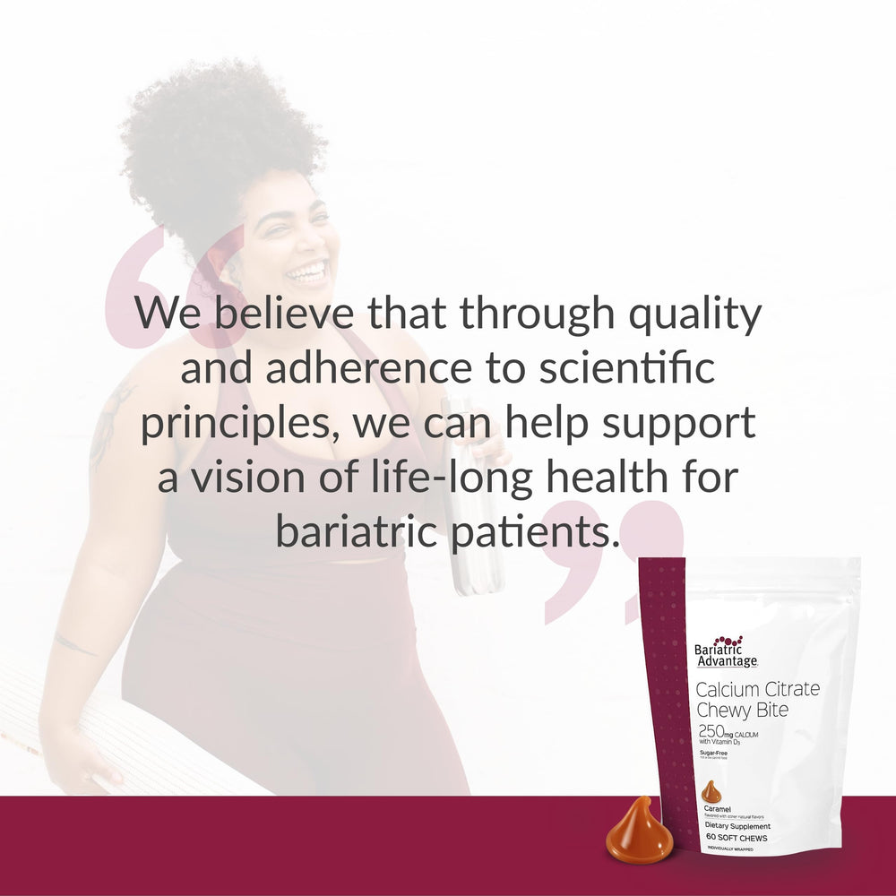 Bariatric Advantage Calcium Citrate Chewy Bites 60-count box suits busy routines