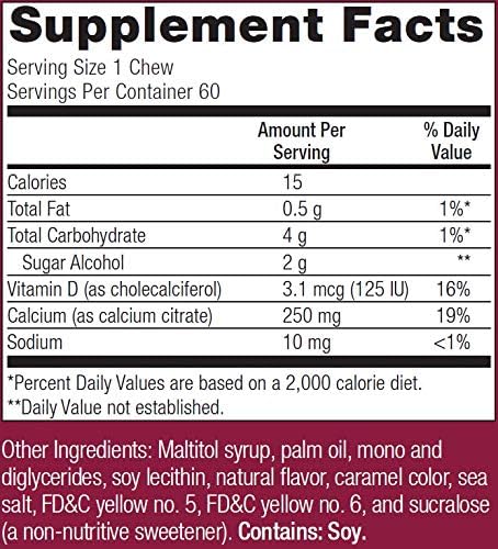 Bariatric Advantage Calcium Citrate Chewy Bites caramel flavor offers tasty daily supplementation