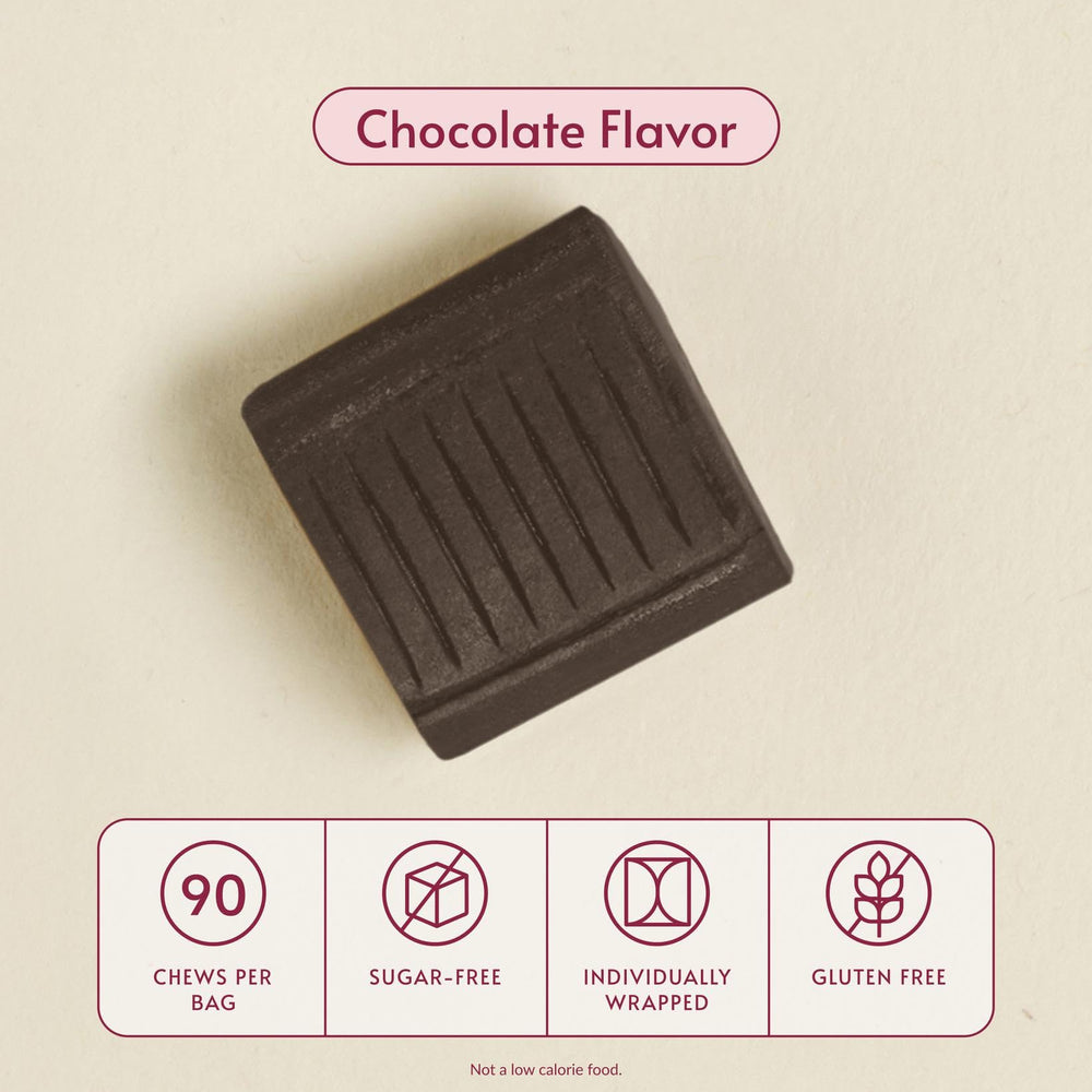 Bariatric Advantage Calcium Citrate Chewy Bites close-up of chocolate-flavored chews for a quick calcium boost