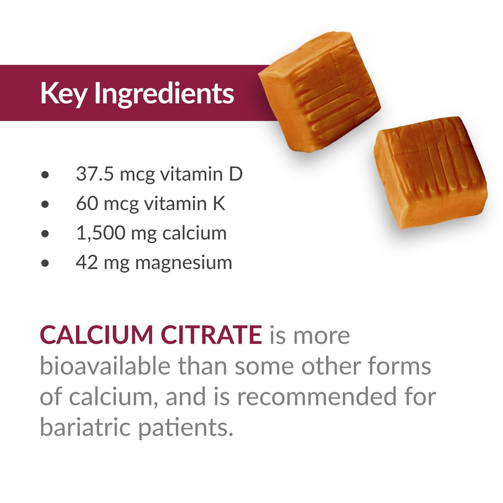 Bariatric Advantage calcium chewy bites ideal for travel and daily snacks