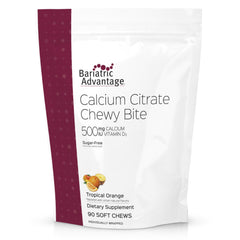 Bariatric Advantage Calcium Citrate Chewy Bites tropical orange package front for easy daily use