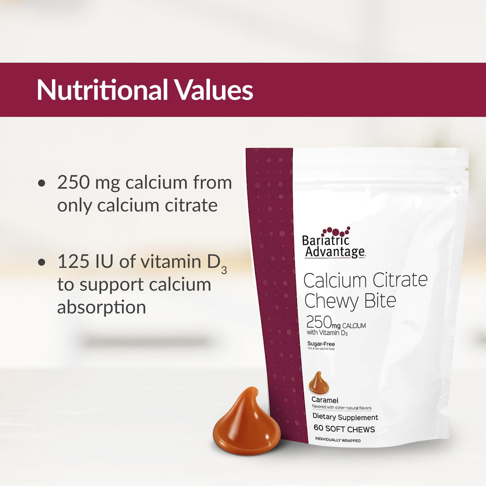 Bariatric Advantage Calcium Citrate Chewy Bites with Vitamin D3 boosts calcium support