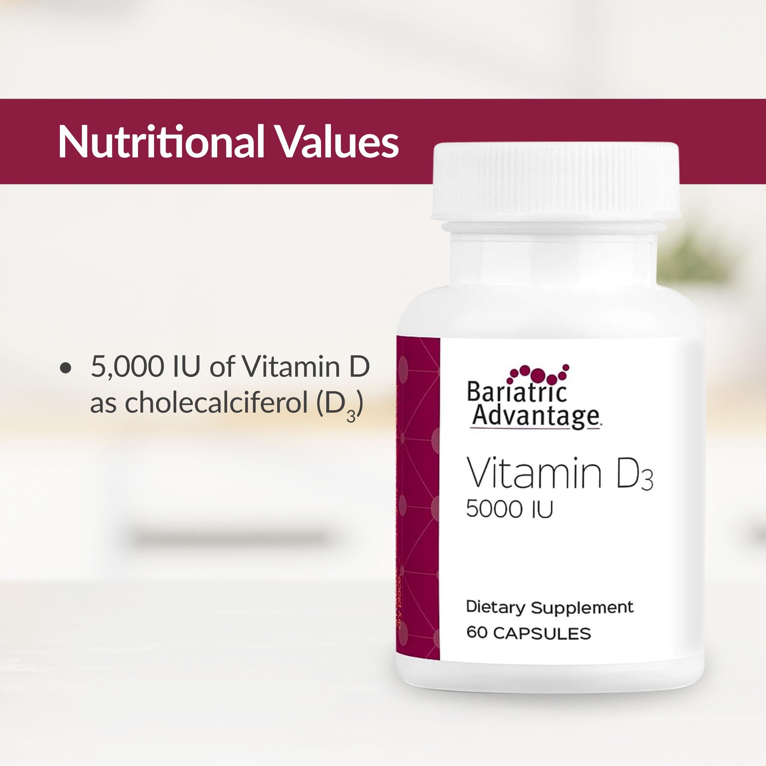 Bariatric Advantage capsule in close-up highlighting absorption-friendly formula.