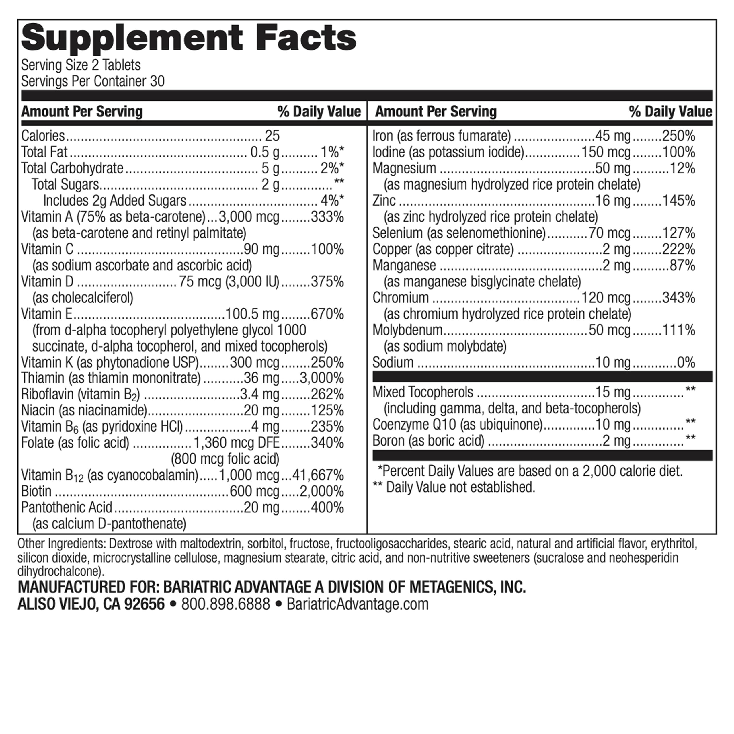 Bariatric Advantage Chewable Advanced Multi EA mixed fruit tablets for daily support
