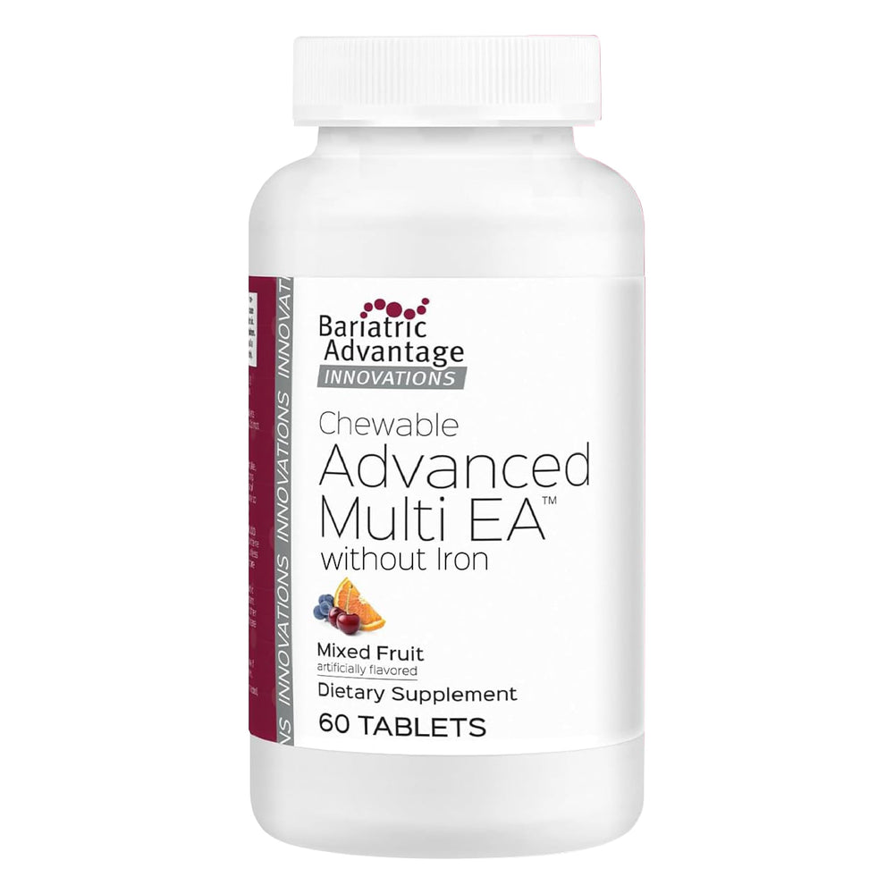 Bariatric Advantage chewable multivitamin front label highlighting essential nutrients for daily use