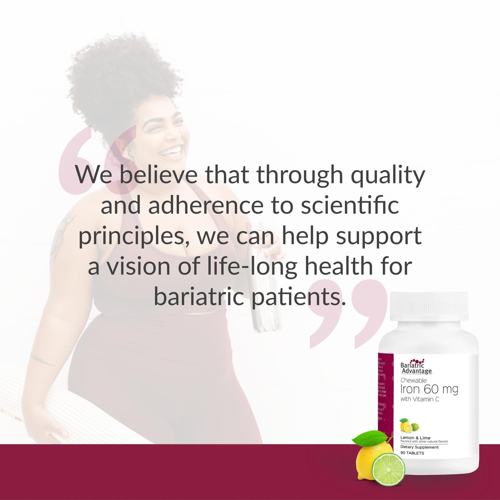 Bariatric Advantage iron chewables on kitchen counter ready for use