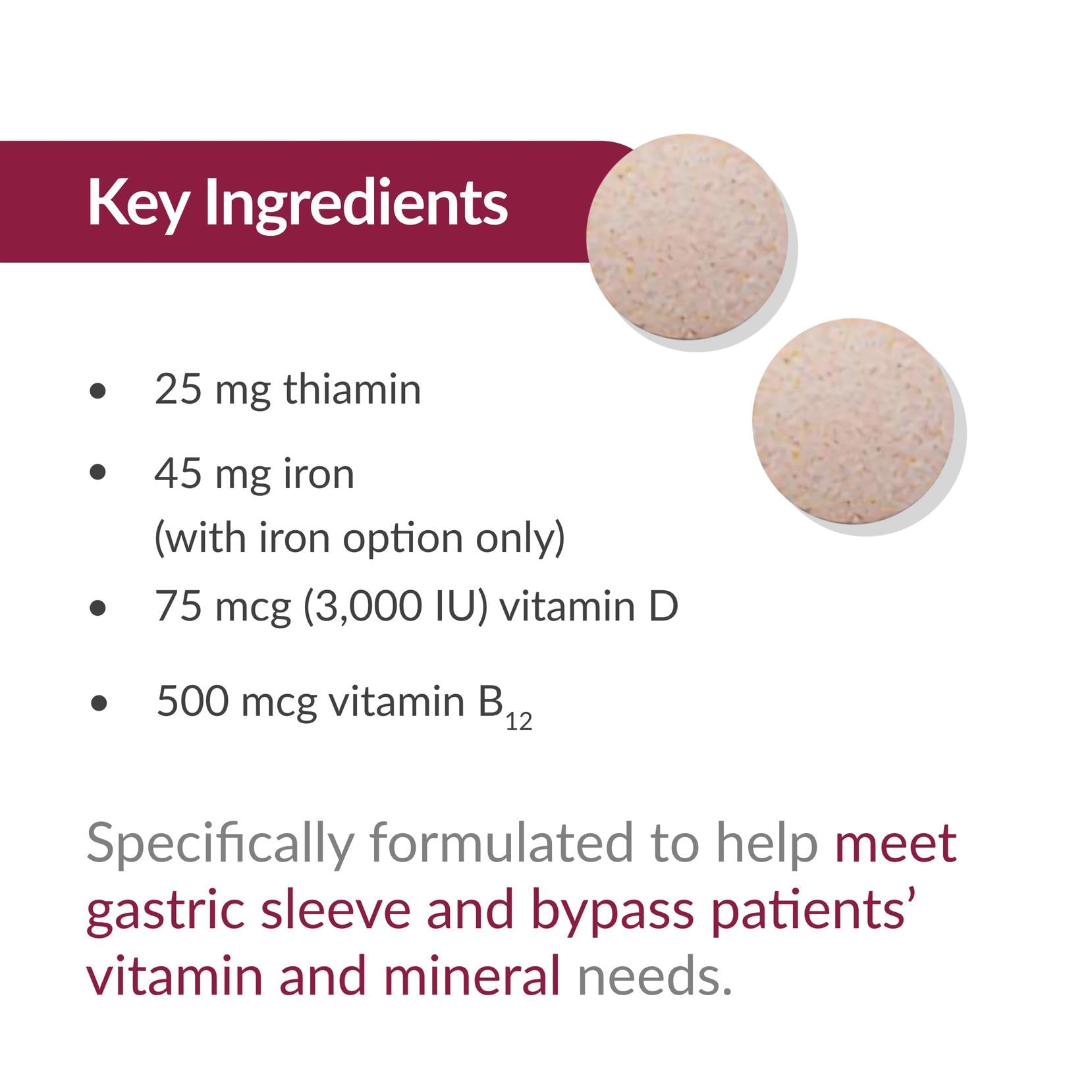 Bariatric Advantage Chewable Ultra Solo citrus tablet with fruit imagery, conveying flavor variety.