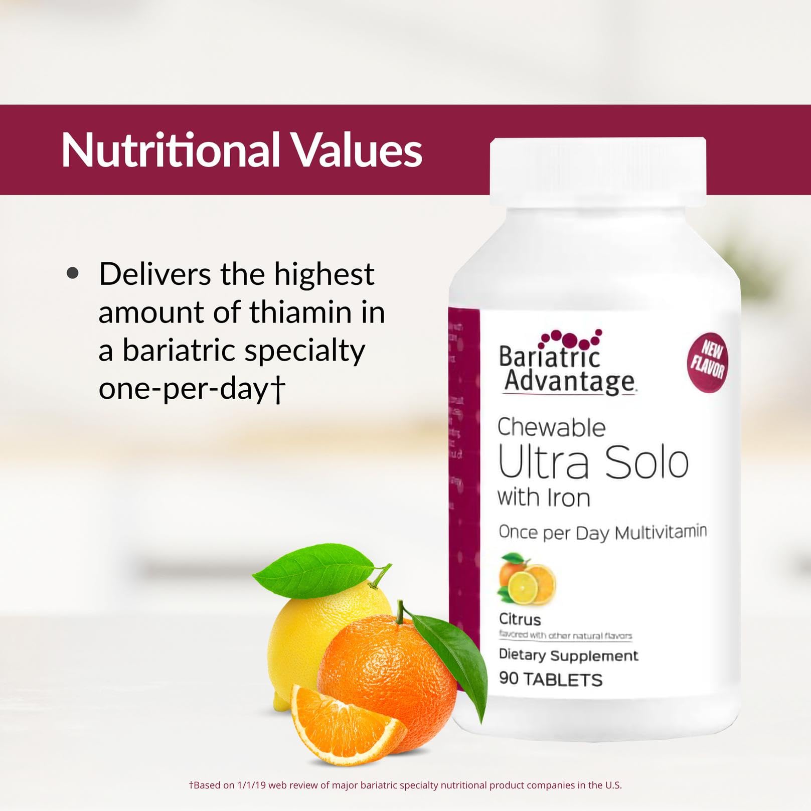 Chewable tablet ready to bite—daily dose from Bariatric Advantage Ultra Solo