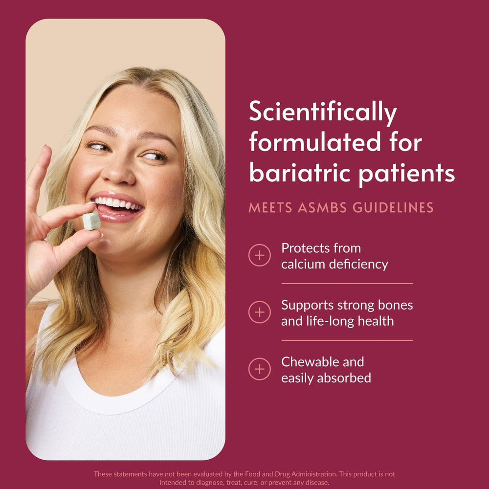 Bariatric Advantage chewy bites coconut flavor close-up highlights tasty digestible calcium