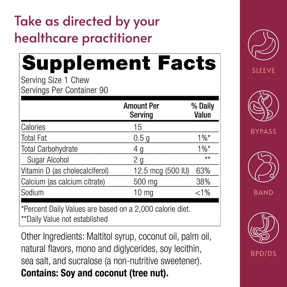 Bariatric Advantage individually wrapped chews show portability for on-the-go calcium intake