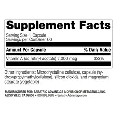 Bariatric Advantage eye health vitamin A capsules supporting vision.