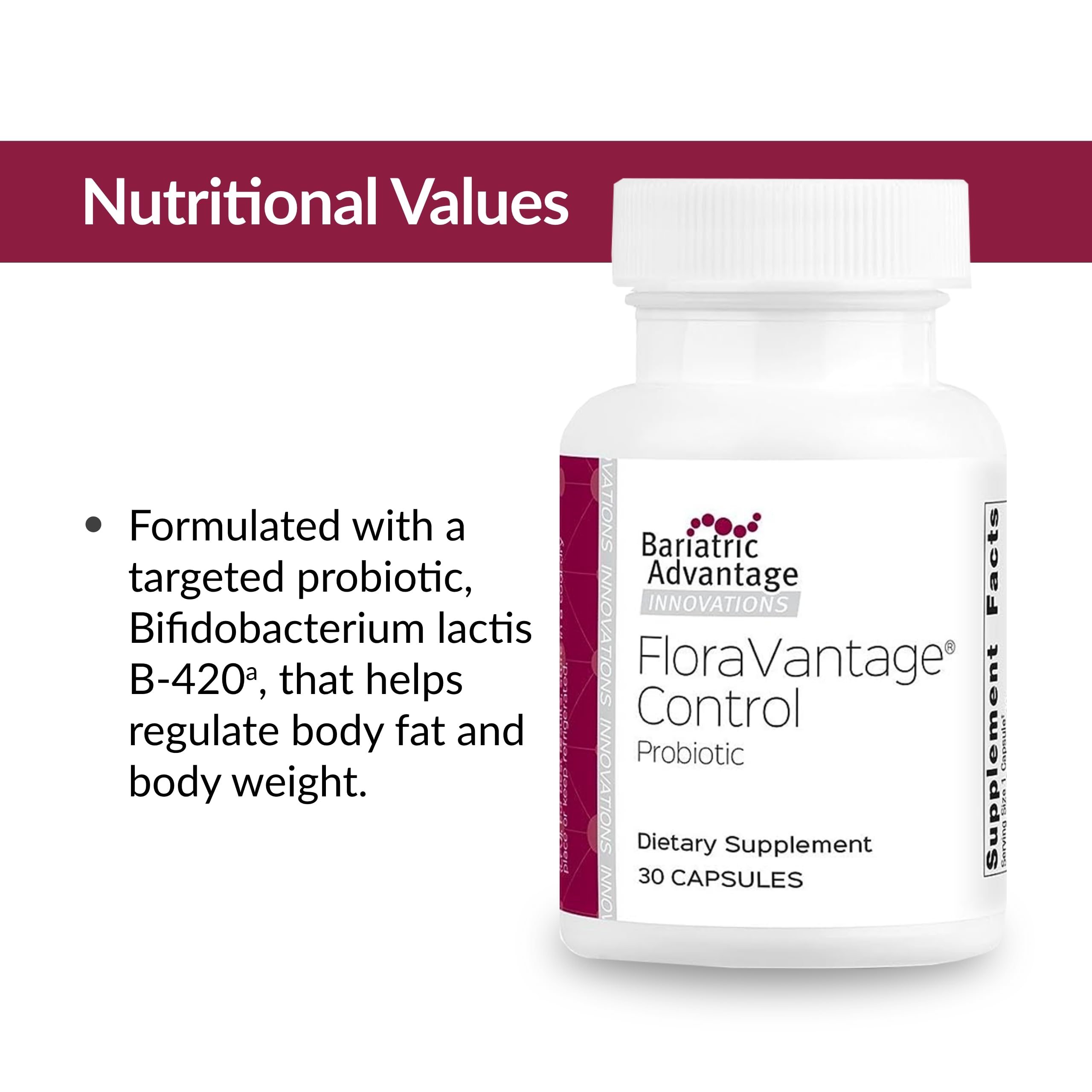 Bariatric Advantage Floravantage Control packaging box emphasizing quality and science.