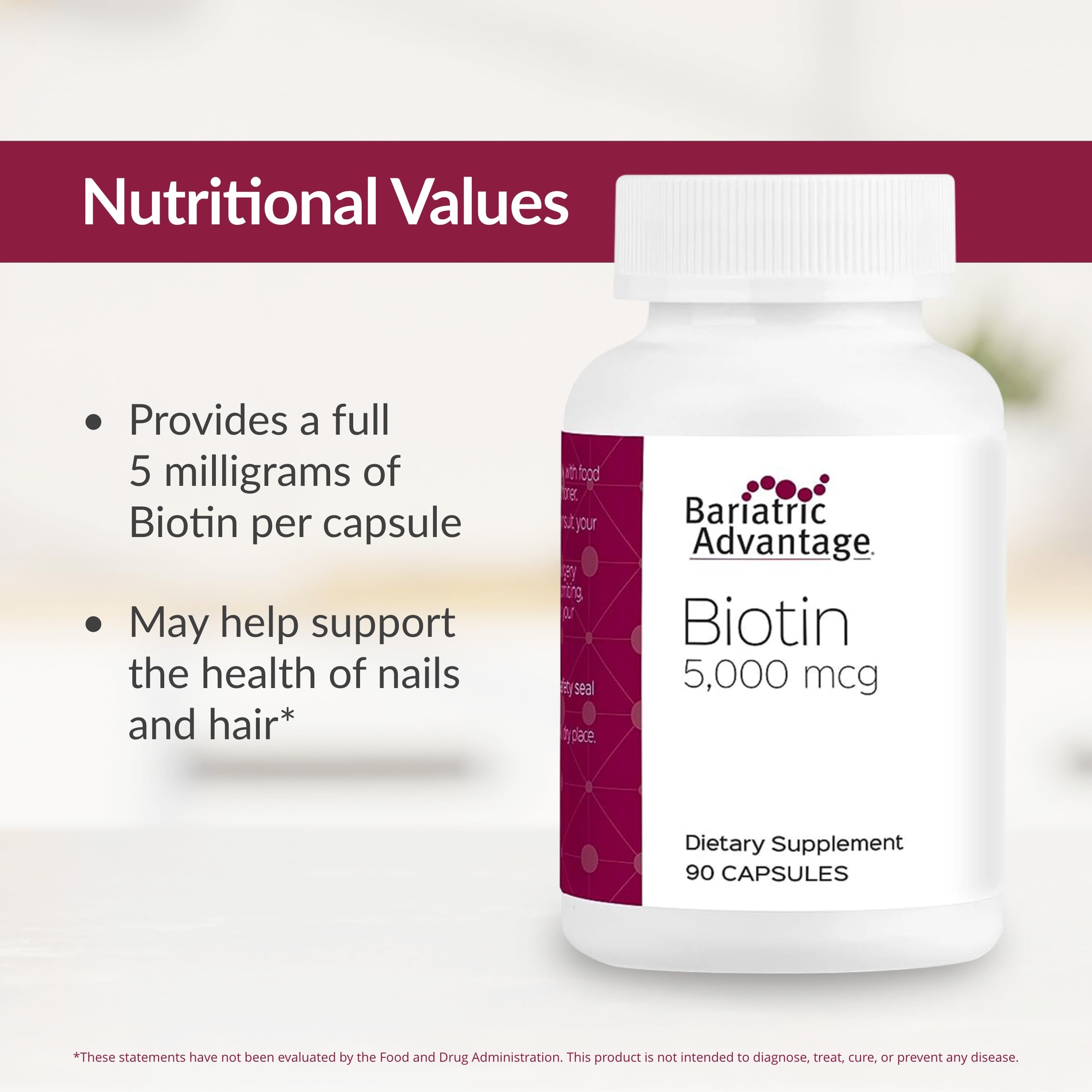 Bariatric Advantage hair skin nails benefit shot highlighting potential support for hair and nails