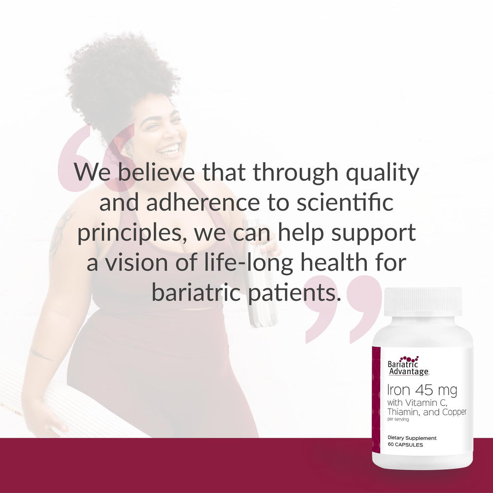 Supplement facts style image for Bariatric Advantage iron 45mg