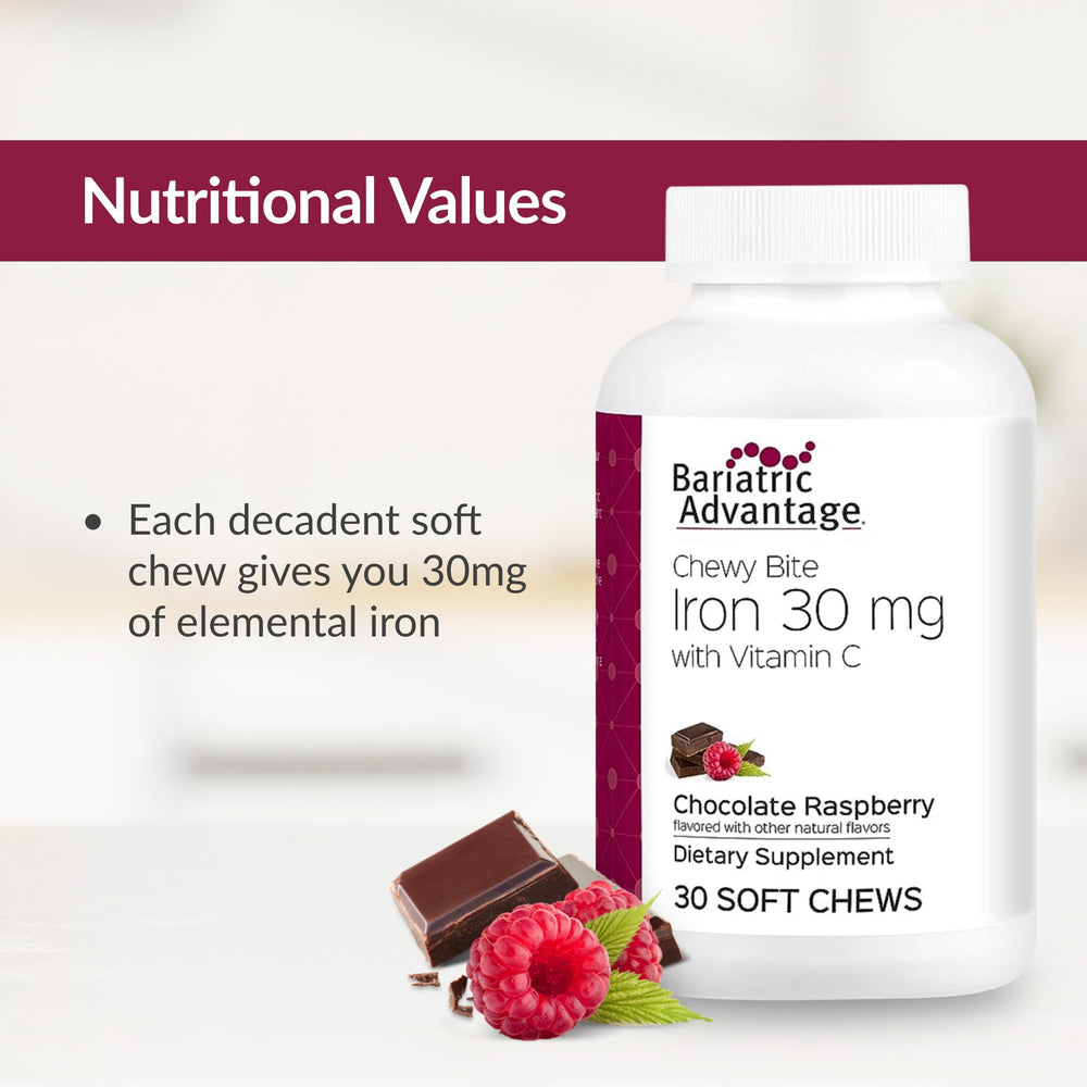Bariatric Advantage Iron Chewy Bite sugar-free formula for easy daily use.