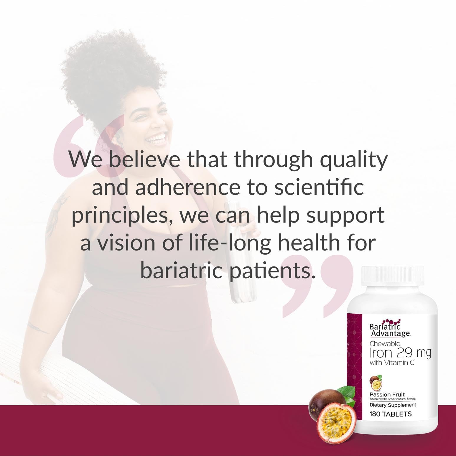 Bariatric Advantage passion-fruit chewable iron with pleasant taste