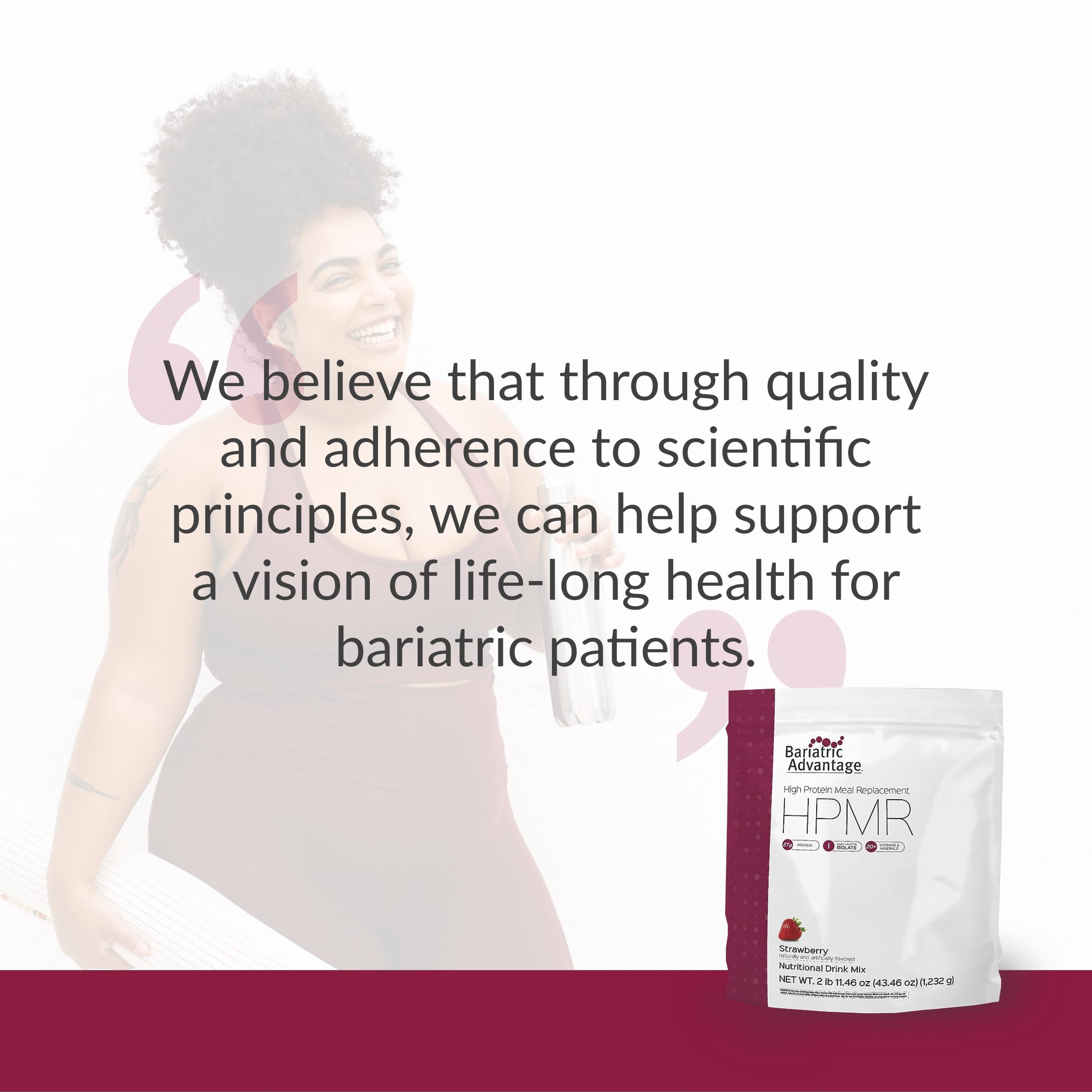 Bariatric Advantage serving size label helps plan daily protein intake confidently