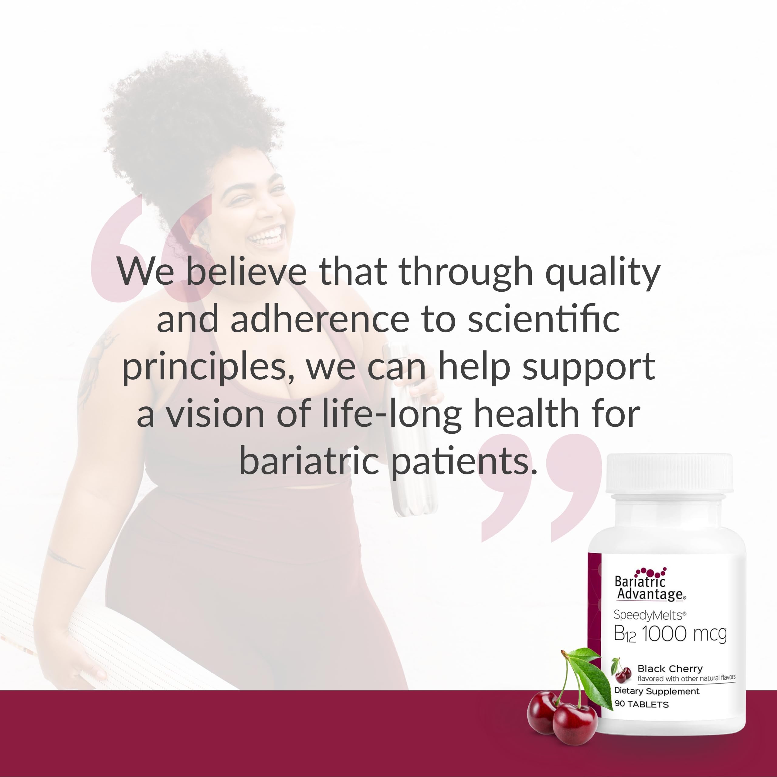 Bariatric Advantage Speedy Melts dissolving in a glass of water ready for intake.