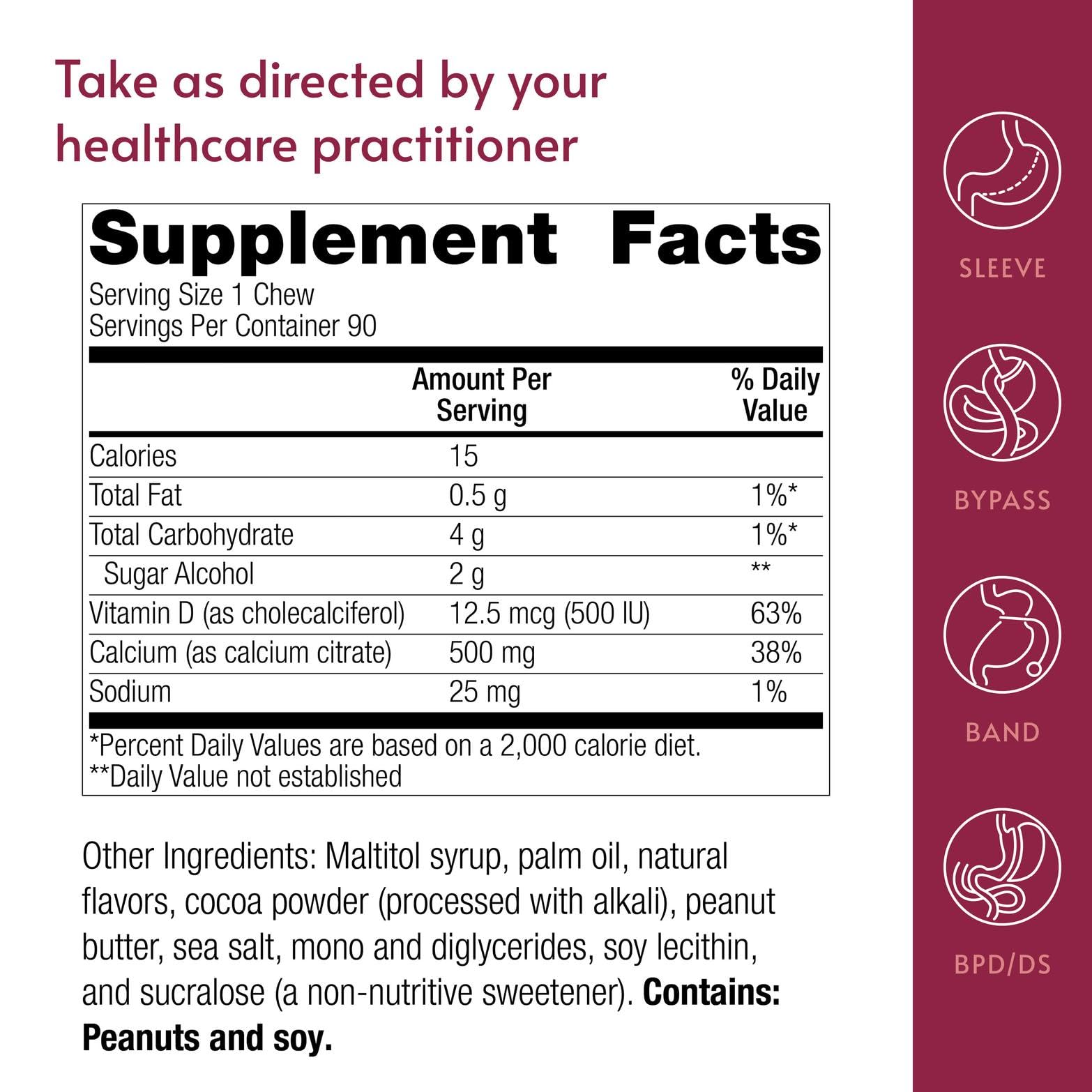 Bariatric Advantage sugar-free label emphasizes on-the-go, no-added-sugar calcium choice.