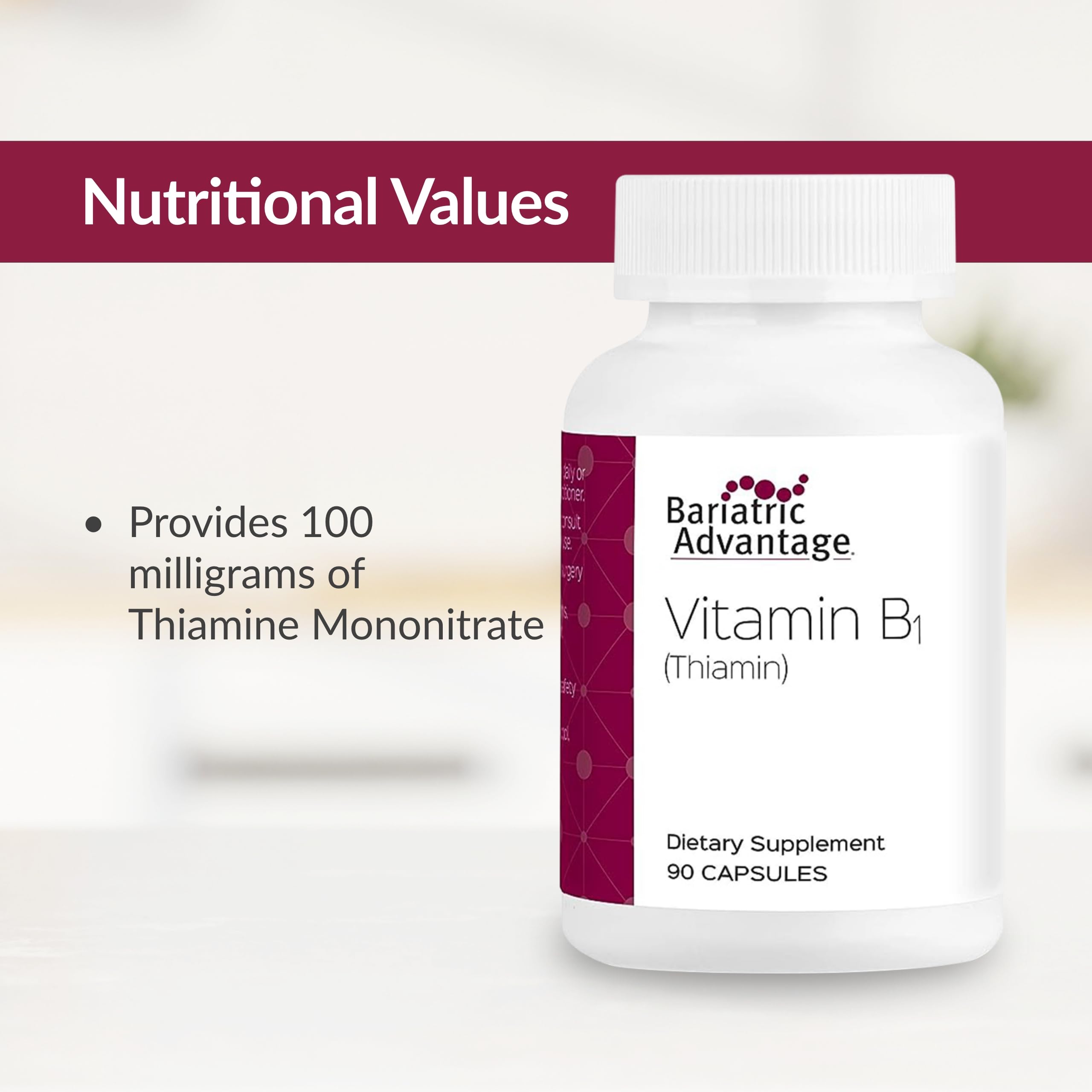 Bariatric Advantage Thiamin packaging box shown in product display