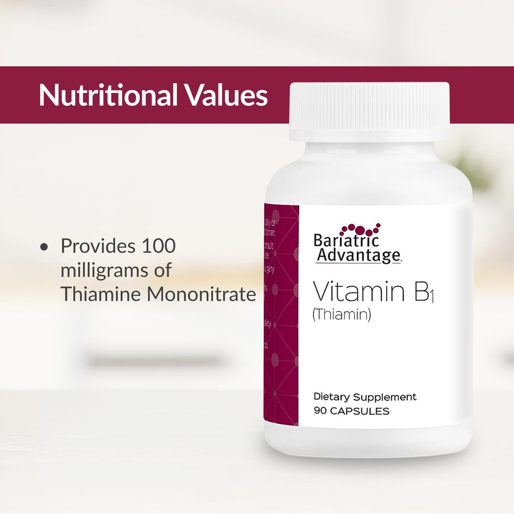 Bariatric Advantage Thiamin packaging box shown in product display