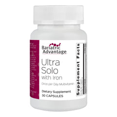 Bariatric Advantage Ultra Solo with Iron bottle on counter for easy daily intake