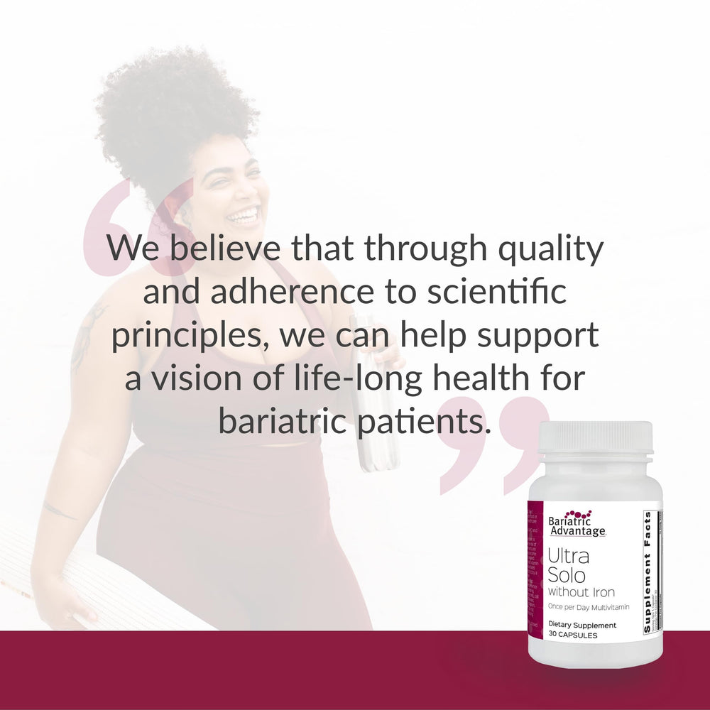 Lifestyle shot of Bariatric Advantage Ultra Solo Without Iron for on-the-go use