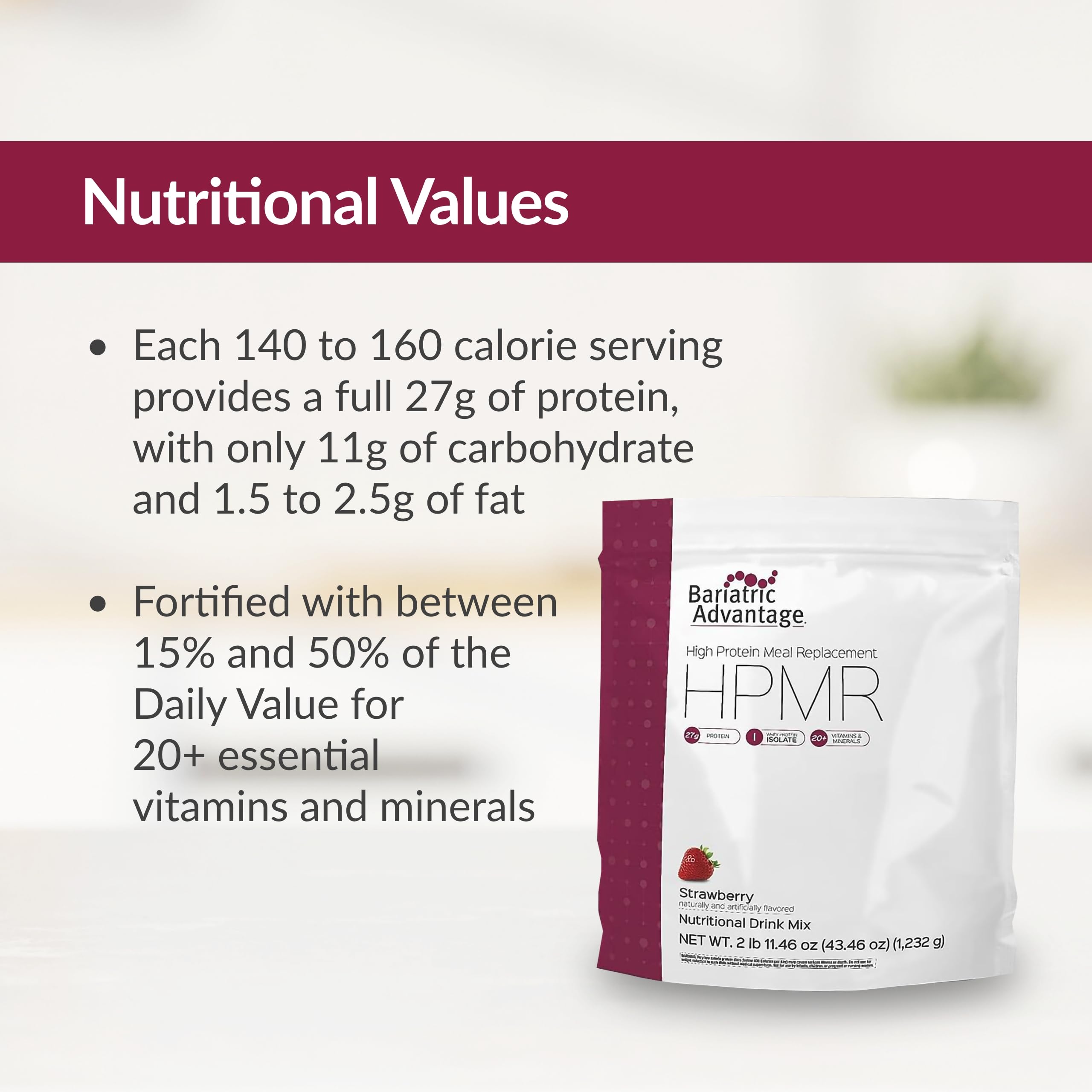 Bariatric Advantage whey protein ingredients highlights quality whey isolate source