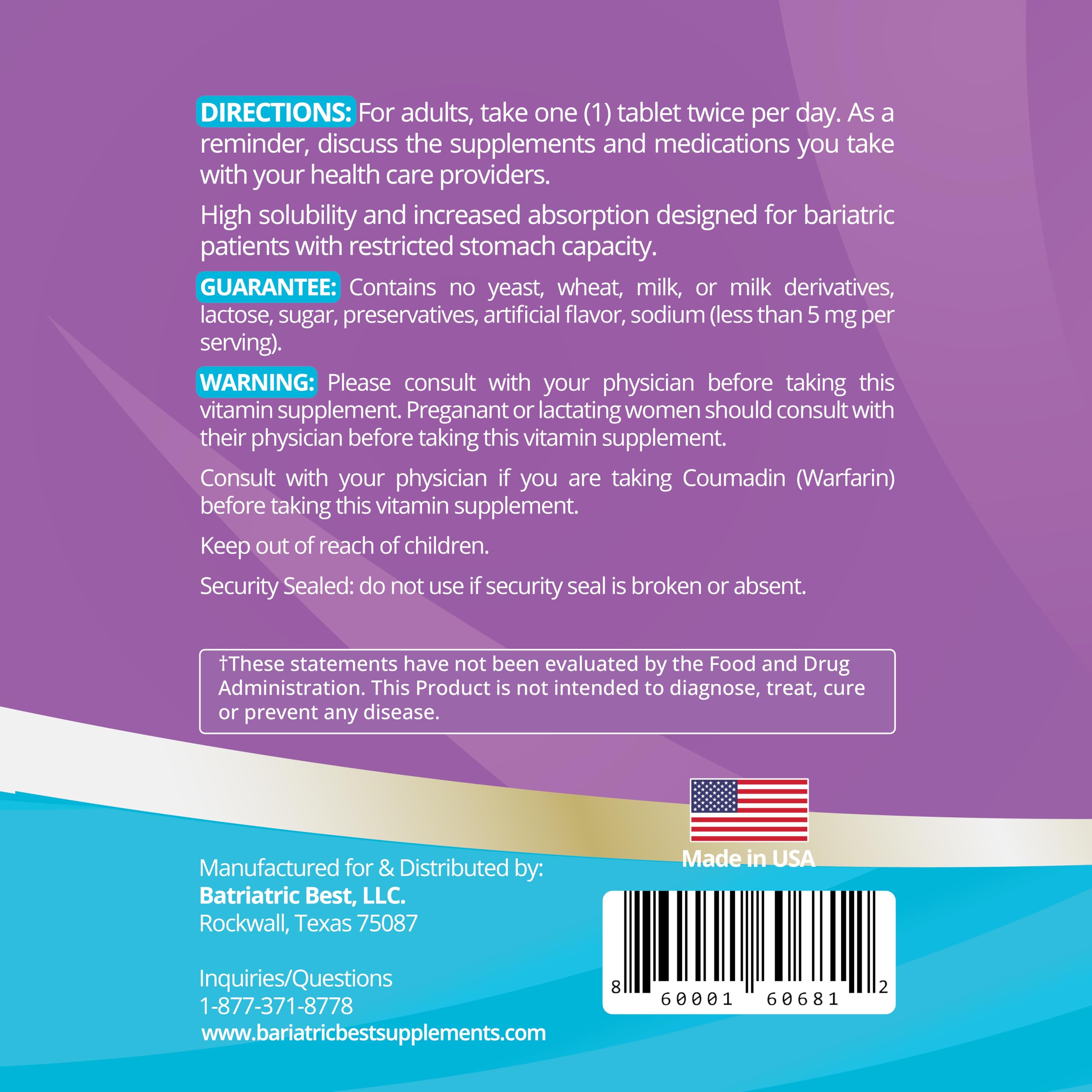 High ADEK tablets dissolve quickly, promoting faster nutrient absorption after meals.