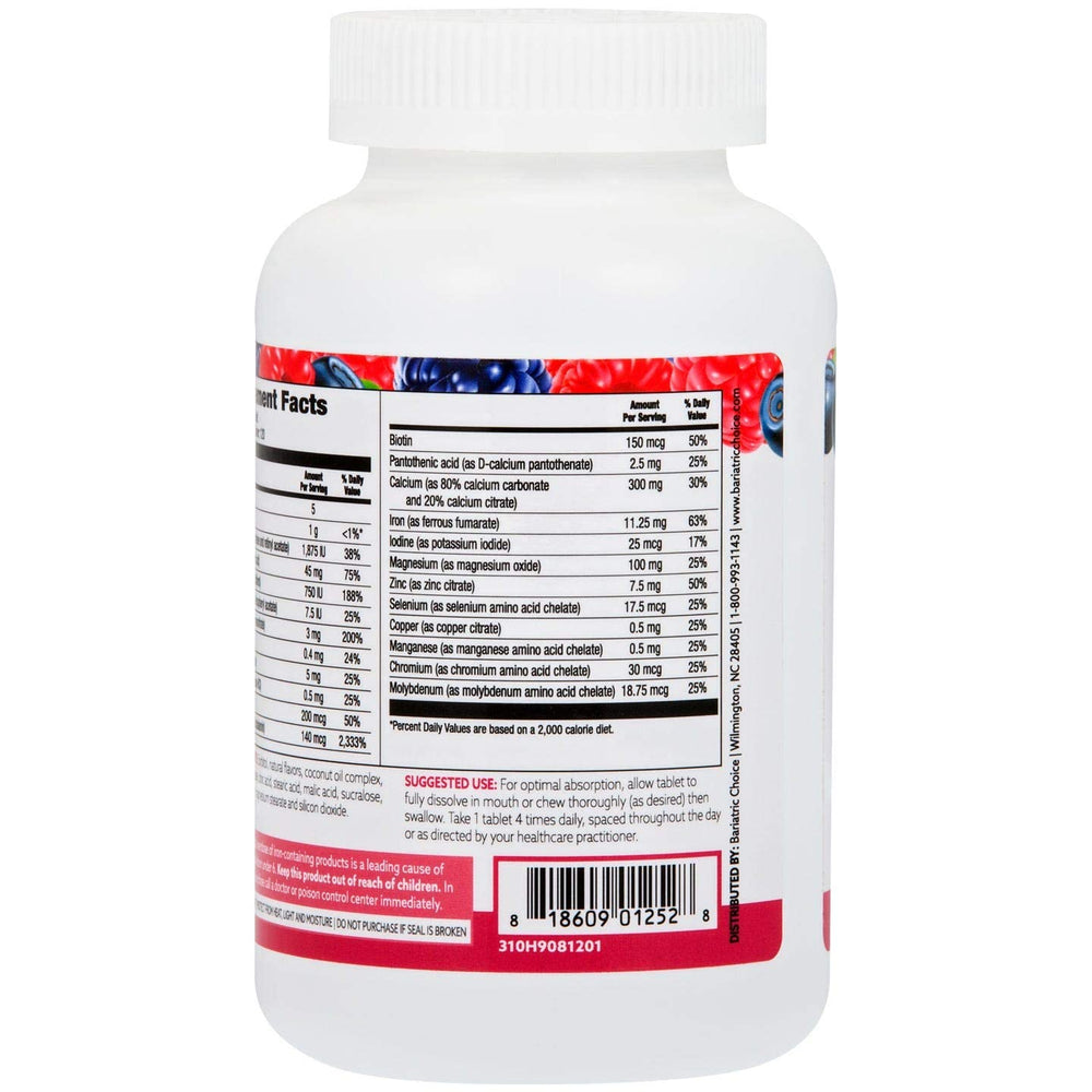 Person taking Bariatric Choice berry chewables as part of daily routine