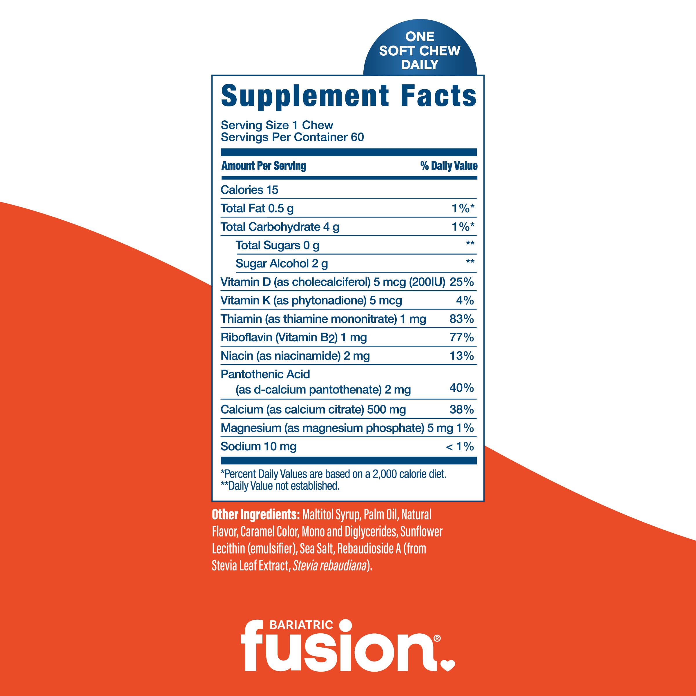 Bariatric Fusion calcium chews 60-count pack ready for daily calcium support