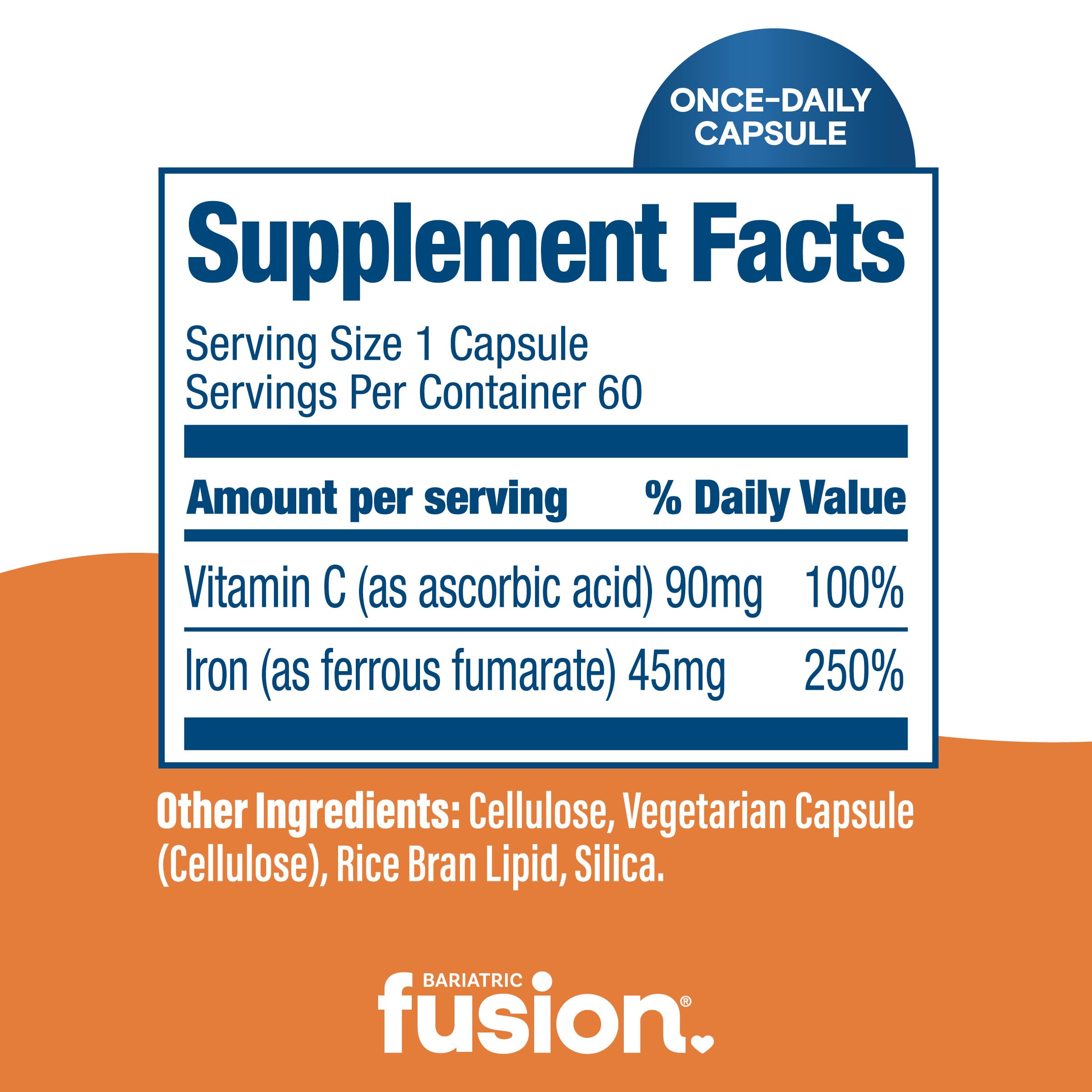 Bariatric Fusion bottle packaging highlights gluten, dairy and soy free formula.