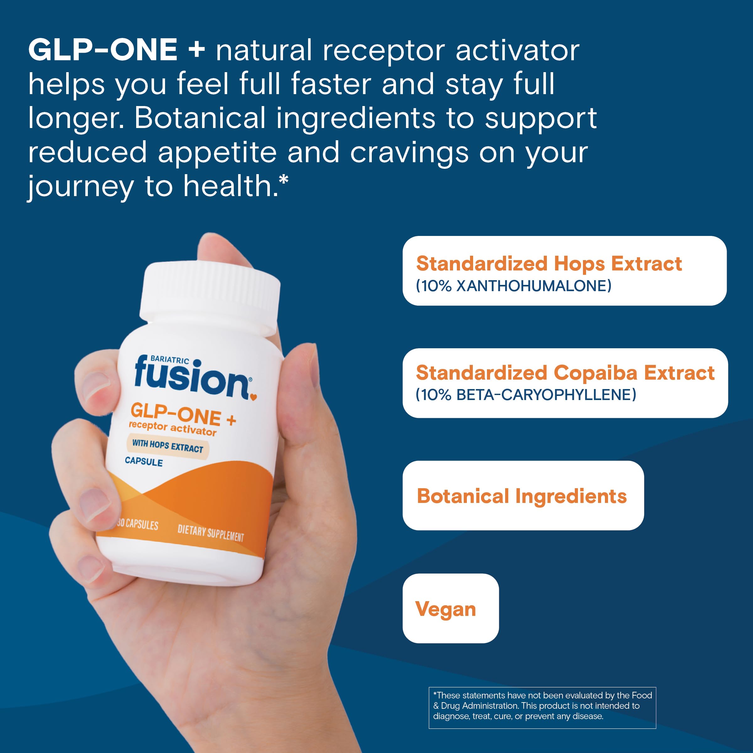 GLP-ONE+ gluten-free icon communicates allergen-friendly formulation.