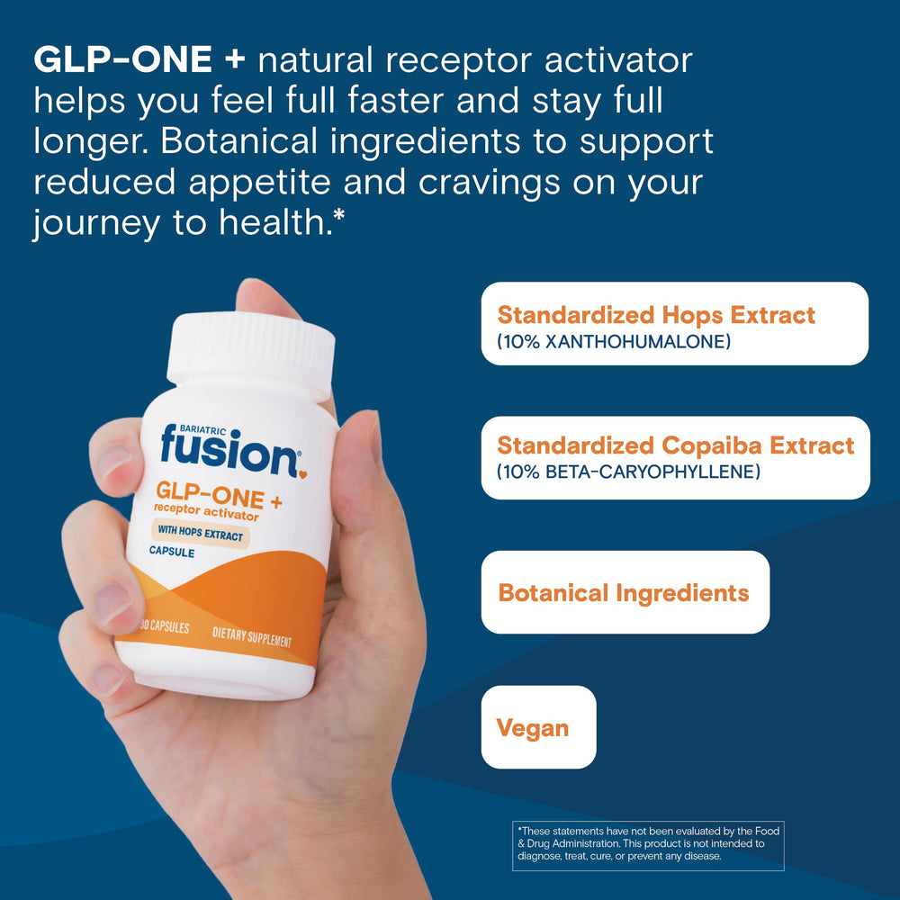 GLP-ONE+ gluten-free icon communicates allergen-friendly formulation.