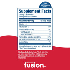 Bariatric Fusion gluten-free icon with packaging signals gluten-free iron option.