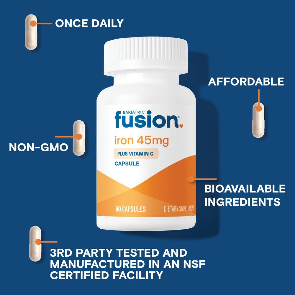 Bariatric Fusion iron absorption chart graphic suggests enhanced uptake.