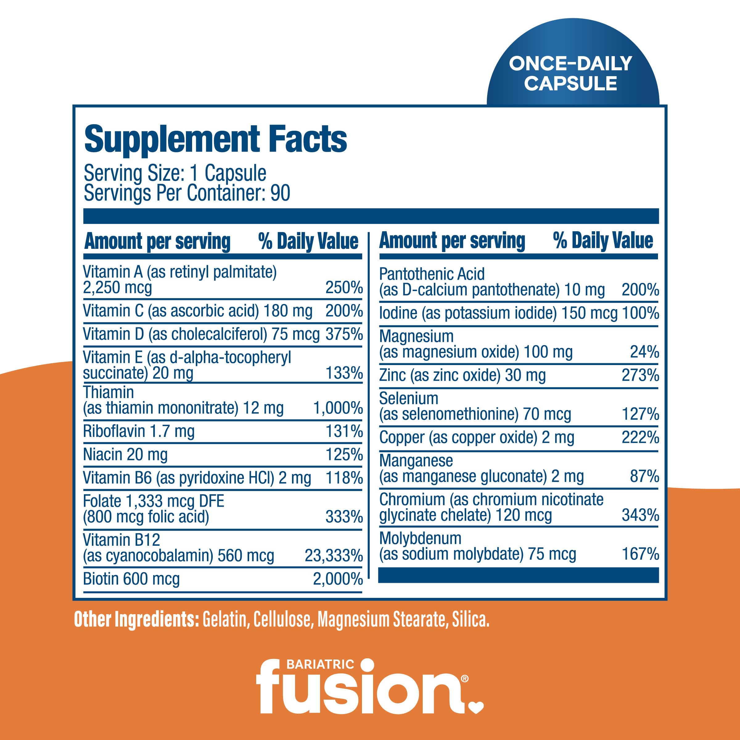 Three month supply pack of Bariatric Fusion vitamins