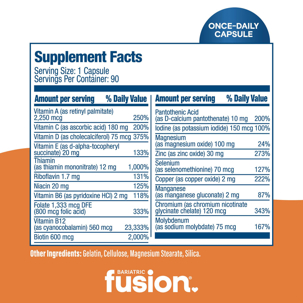 Three month supply pack of Bariatric Fusion vitamins
