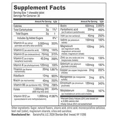 BariatricPal Berry chewable tablet close-up highlighting 45 mg iron.