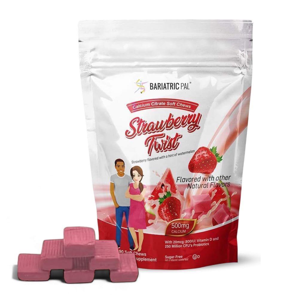 BariatricPal Sugar-Free Calcium Citrate Soft Chews bottle front view for easy daily intake.