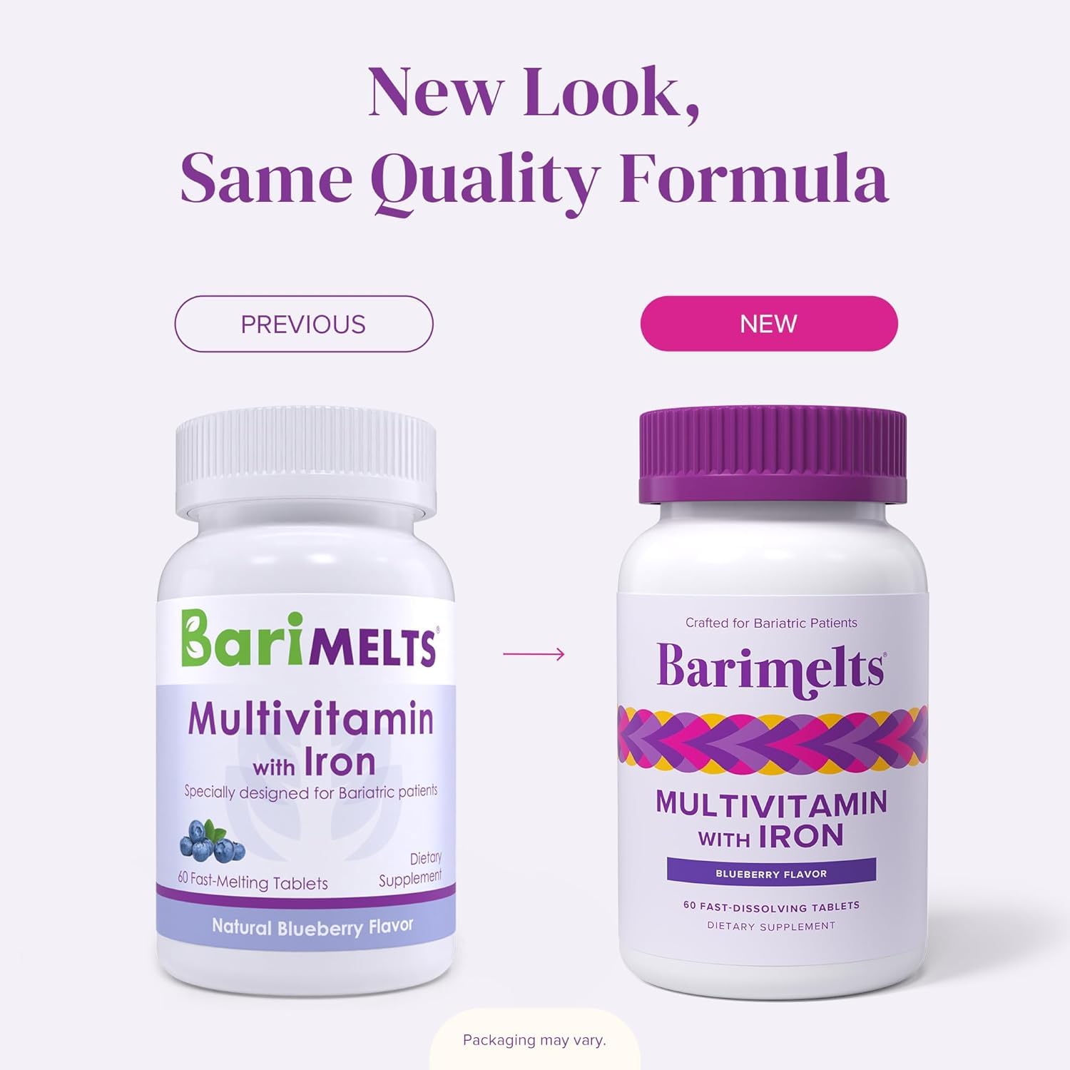 Barimelts bottle highlights sugar-free, gluten-free, dairy-free formulation
