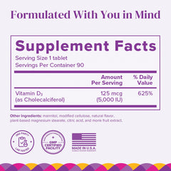 Barimelts D3 apple-flavor melt-tablet dissolving in mouth