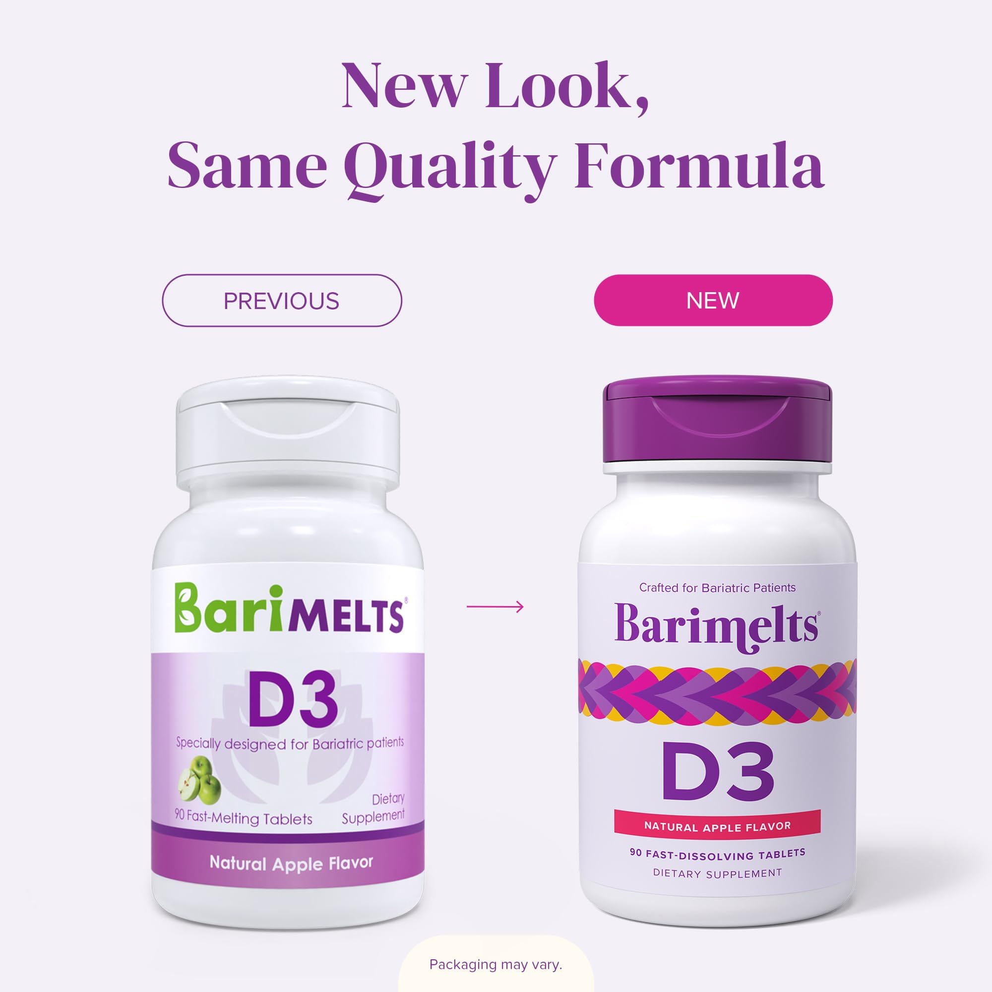 Barimelts D3 natural apple flavor bottle and label