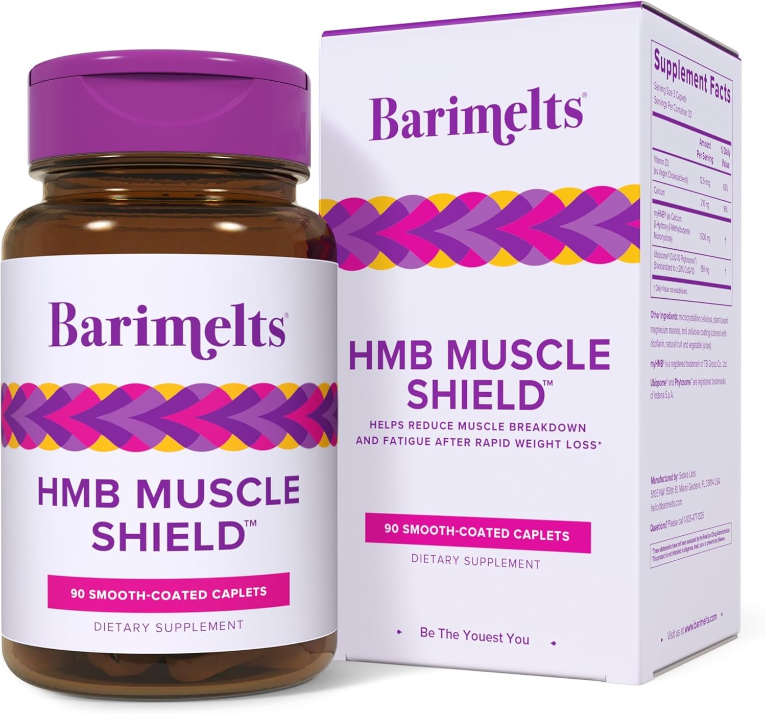Barimelts HMB Muscle Shield bottle on kitchen counter supporting lean muscle